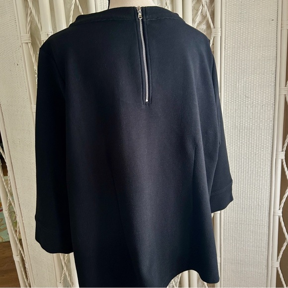 Talbots Top Black Ottoman Knit Funnel Neck Three Quarter Sleeve size 2X Petite - Picture 6 of 16